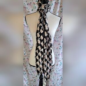 NWT Kate Spade Viscose Pink Black & Grey Steal The Spotlight Casual Scarf Wrap